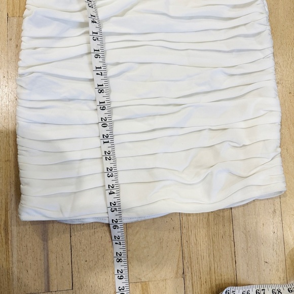 Cinq A Sept Vance White Ruched Sleeveless Square Neck Mini Dress - Picture 11 of 11